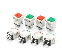 5PCS instantaneous/maintained KD2-21 22 23 24 square button switch with LED indicator 6PIN 8PIN 3A/250V 6A/125V 2NO2NC(Yellow Button,BLACK SHELL_KD2-23)