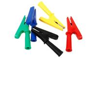 5pcs Insulated Alligator Clips 10a Fully Enclosed 4mm Jack for Testing | Nickel Plated Copper and Rubber Build, 10mm Opening, Vibrant Colours, for Circuits, Terminal Blocks