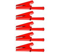 5pcs Insulated Alligators Clip for High Current Power Wire Testing Copper Plated Featuring 4mm Banana Plug Hole Open Mouth Clip