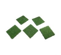 5pcs Interlocking Artificial Grass Tiles Self-Draining Fake Lawn for Garden Patio Balcony - UV Resistant Synthetic Turf Mat 30x30cm