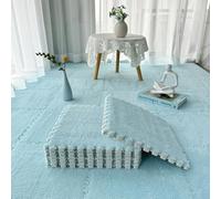 5pcs Interlocking Foam Puzzle Mats 30/60cm - Soft EVA Play Mat, Light Blue Square Rug for Home Decor, Easy DIY Installation, 60x60x1cm Plush Floor Tiles