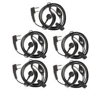 5pcs Interphone Headset PU Earhook Cable for Two Way Radios, Black | Sound, Noise Reduction, Hotel and Security Staff Use, Uniform Shirts, Supermarkets, Event Security