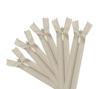 5Pcs Invisible Zip, 40cm/16 Inch Nylon Zips for Sewing, Concealed Zipper for Skirts Pants Cushions Bags Clothes DIY Craft Tailor Accessories (Light Beige)