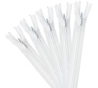 5Pcs Invisible Zip, 40cm/16 Inch Zip Nylon Zips for Sewing Concealed Invisible Zipper for Tailor Sewing Accessories Pillows Cushions Skirts Pants Clothes Bags (White)