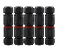 5pcs IP68 Nylon Cable Gland Connector Black 0.5mm²-2mm² | With protective ring and double seal, flame-retardant build, for security cameras, fish tanks