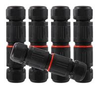 5pcs IP68 Waterproof Nylon Cable Gland Connector Black 0.5-2mm² | With protective ring and double protection, smooth burr free build, for road lamp and security camera use