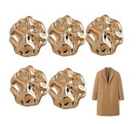 5Pcs Irregular Gold Sewing Button Metal Clothing Fastener for Dress Suit Blazer DIY Craft
