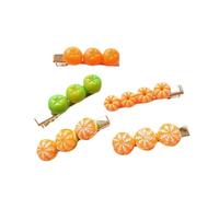 5pcs Japanese Style Fruit Design Hair Clips Resin Metal
