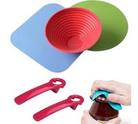 5Pcs Jar Openers for Arthritis Hands, Rubber Jar Opener, with 2 Easy Jar Key Opener, Multi-Purpose Reusable Gripper for Most Bottles, for Elderly Suffering from Arthritis Children Women Weak Hands