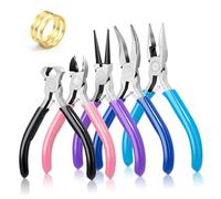 5PCS Jewellery Pliers Kit, DIY Jewelry Making Tools with Needle, Round and Chain Nose Pliers, Cutting Making Supplies for Crafting Repairing Keychain Bracelets Earrings