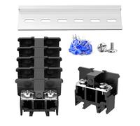 5Pcs JHY1 DIN Rail Terminal Blocks, 600V 63A, 16-10mm², Detachable & Assemblable Terminal Strip Blocks, 10Pcs 16-14 AWG Insulated Fork Spade Wire Connectors & 4.92 Inch DIN Rail Included