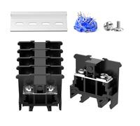 5Pcs JHY1 DIN Rail Terminal Blocks, 660V 32A, 6mm², Detachable & Assemblable Terminal Strip Blocks, 10Pcs 16-14 AWG Insulated Fork Spade Wire Connectors & 3.15 Inch DIN Rail Included