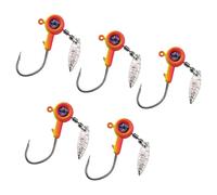 5Pcs Jigs Head Hook With Spinner Fishing Rotating Sequins Jigs Lures Metal Spoons Hard Baits Outdoor Fishing Tackle Double Locking Triangular Hook