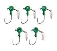 5Pcs Jigs Head Hook With Spinner Fishing Rotating Sequins Jigs Lures Metal Spoons Hard Baits Outdoor Fishing Tackle Double Locking Triangular Hook