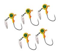 5Pcs Jigs Head Hook With Spinner Fishing Rotating Sequins Jigs Lures Metal Spoons Hard Baits Outdoor Fishing Tackle Double Locking Triangular Hook
