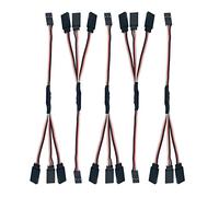 5pcs JR Y Connector Servo Extension Cable 3 Pin JR Plug Splitters 1 Male to 3 Female Servo Y Extension Connector for RC Models Cars Plane Helicopter Drone (1 Male to 3 Female)