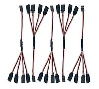 5pcs JR Y Connector Servo Extension Cable 3 Pin JR Plug Splitters 1 Male to 3 Female Servo Y Extension Connector for RC Models Cars Plane Helicopter Drone (1 Male to 4 Female)
