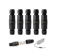 5PCS Junction Box Outdoor Waterproof IP68 3-Way Cable Connector, Straight Through Electrical Coupler with Push Terminal, for 4-10mm Wire Range, External Wiring Protection for Garden or Patio
