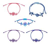 5PCS K-Pop Bracelet Set, Demon Girl Friendship Bracelet, Adjustable Braided Rope, Handmade Matching Bracelet for Women and Girls, Cool Concert Outfit Accessories, Christmas & Birthday Gift for Fan