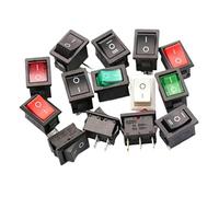 5pcs KCD1 21X15mm 3Pin Boat Rocker Switch 6A 250VAC 10A 125VAC Push Button Switch Black Red(3P3T black)