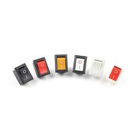 5pcs KCD1 2Pin 6A/250VAC 10A/125VAC 21X15mm Push Button Switch ON-OFF 2 Position Power Switch Red Blue Green Yellow Black White IDGTTLDF(Grey Grey)