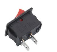 5Pcs KCD1/KCD11 Rocker Switchs 3A250VAC/6A250VAC ON-OFF I/O SPST 2 Pin Button Switch Black Red 10x15mm/15x21mm(10x15mm-Black)
