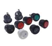 5pcs KCD1 Round 3 Pin With light SPST 3 Position ON/OFF 2 Position Rocker Boat Switch 6A 220V 10A 125V Round Rocker Dot Boat LED(3D3P black)