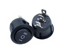 5PCS KCD1 Round Red Black 3 Pin SPST 3 Position ON-Off-ON 2 Position ON-Off Rocker Boat Switch 6A 220V 10A 125V(3 PINON-OFF-ON Black)