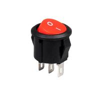 5PCS KCD1 Round Red Black 3 Pin SPST 3 Position ON-Off-ON 2 Position ON-Off Rocker Boat Switch 6A 220V 10A 125V(3 PIN ON-OFF Red)