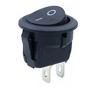 5PCS KCD1 Round Square Boat Rocker Switch Black Red 2 Pin SPST ON-Off AC 6A 250V /10A 125V Button Switch Switches (Color : Black F)