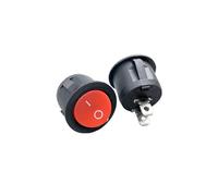 5PCS KCD105 Round Black 3 Pin SPST 3 Position ON-OFF-ON 2 Position ON-OFF Rocker Boat Switch 6A 220V 10A 125V(Black 3p on off on)