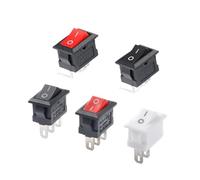 5Pcs KCD11 Rocker Switch 10 * 15mm Push Button Switch ON-OFF/ON-OFF-ON 2 Pins / 3 Pins 3A 250VAC / 6A 125VAC 10x15mm IDGTTLDF(Black 3P 2Gear Curve)