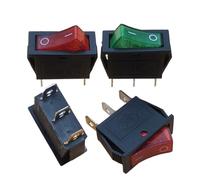 5Pcs KCD3 3 Pins ON/OFF illuminated Rocker Switch with Snap-In LED Red Green 15A 250V (20A 125V)(Red)