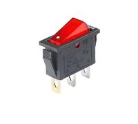 5Pcs KCD3 Boat Type Switch Red with Light 3 Feet 2 Gears 16A Silver Switch Power Button Switch IDGTTLDF(5Pcs 800W)
