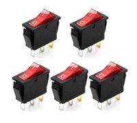 5PCS KCD3 Rocker Switch Compatible Red Light Illuminated On/Off SPST 250V Red Light Rocker Toggle Switch Suitable for Home Appliances Water Dispenser Switch Power Switch Electric Cooker Switch