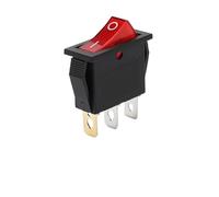 5PCS KCD3 Rocker Switch ON-OFF ON-OFF-ON 2 Position 3Pins Electrical Equipment with Light Power Switch 16A 250V / 20A 125V AC(3Pin Red)