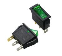 5PCS KCD3 Rocker Switch ON-OFF ON-OFF-ON 2 Position 3Pins Electrical Equipment with Light Power Switch 16A 250V / 20A 125V AC IDGTTLDF(Green)