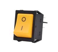 5PCS KCD4-201 Push Button Rocker Switch Heavy Duty Latching No Light 20A 30A 250VAC ON OFF DPST Red Green Yellow Black Switch IDGTTLDF(Yellow Actuator,5PCS_30A 250VAC)