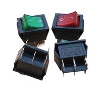 5PCS KCD4-202 Boat Rocker Switch Power Switch 3 Position 6 Feet with Light 31x25mm 20A 125VAC 16A 250VAC On-Off-On KCD4(Green)