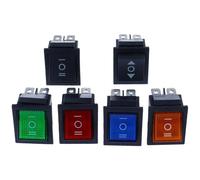 5PCS KCD4 Rocker Power Switch On-Off-On 3 Position 6 Pins With Light 16A 250VAC/ 20A 125VAC(Black-On-Off-On,5PCS)