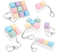 5Pcs Keyboard Fidget Toy Set, Mechanical Key Clicker Keychain for Adults Office Desk, Sensory Button Cube Stress Relief Toys for ADHD Anxiety, Cool Tech Gadget Gifts for Programmers & Coworkers