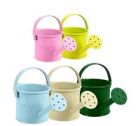 5PCS Kids Watering Can with Handles for Kids Beach Garden Metal Watering Can Children Watering Cans for Boys Girls Gardening Play,Pink, Beige,Green, Light Blue, Yellow