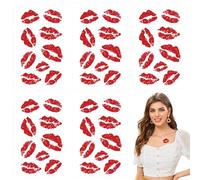 5PCS Kiss Tattoos Temporary Lifelike Lipstick Kiss Stickers Waterproof & Long Lasting Tattoo Temporary for Halloween Christmas Costume Parties Accessories Kiss Stickers Kiss Tattoos Temporary Lip Tatt