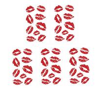 5PCS Kiss Tattoos Temporary Lifelike Lipstick Kiss Stickers Waterproof & Long Lasting Tattoo Temporary for Halloween Christmas Costume Parties Accessories Kiss Tattoos Temporary Red Kiss Temporary Tat