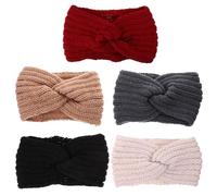 5pcs Knitting Wool Headband Ear Warmer Wrap for Joggers | Soft Textured Elastic Fit, Thick Cozy Feel, Portable Accessory for Street Styling and Shopping