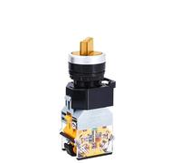 5pcs LA38-11XD/2 Rotary push button switch with lamp 22MM 2 position 3 position latching LED knob switches Multicolor optional(Yellow,3 POSITION_2NO_6V)