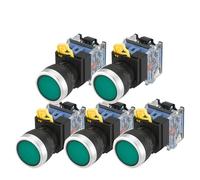 5PCS LA38A-11BN Sliver Push Button Switch On/Off Momentary/Latching 22mm green IDGTTLDF(Momentary)
