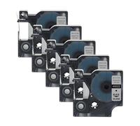 5PCS Label Tape for D1 LabelManager Writer 280 160 260P(5PK Black on Silver,9mm)