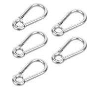 5PCS Large Carabiner Clip Hooks, M11 4.76 inch Carabiners Stainless Steel Spring Snap Hook with Eyelet 650lbs for Hammock Swing Camping Hiking Weight Lifting