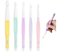 5pcs Large Crochet Hooks Set,8mm 10mm 12mm 15mm 20mmPlastic Big Crochet Hooks Needles for Chunky Yarn with Ergonomic Handle Weaving Tools,Non Slip Handle Crochet Hook,for Crochet Blankets,Shawl,Carpet